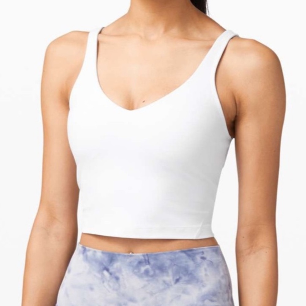 lululemon athletica White V‑neck Crop Tank